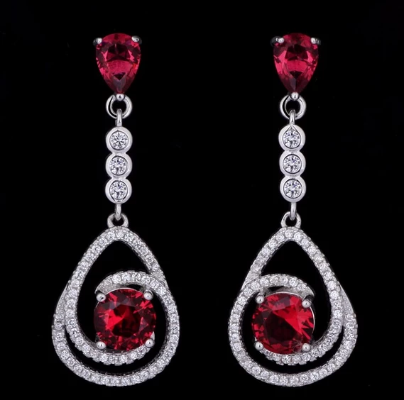 China Fashion Colorful Diamond 925 Pure Sliver Drop Diamond Earring Supplier from China Hersteller