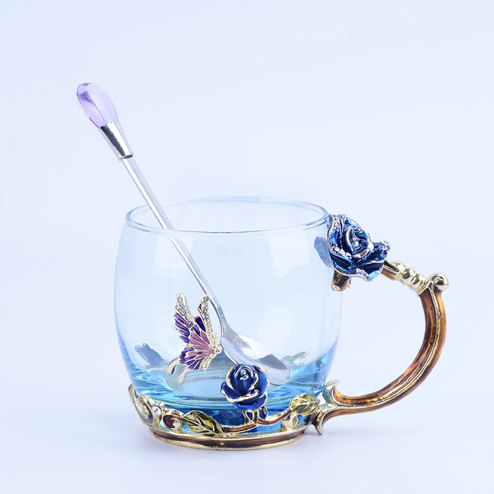 Fashion Gift Metal Enamel crystal coffee cup C1