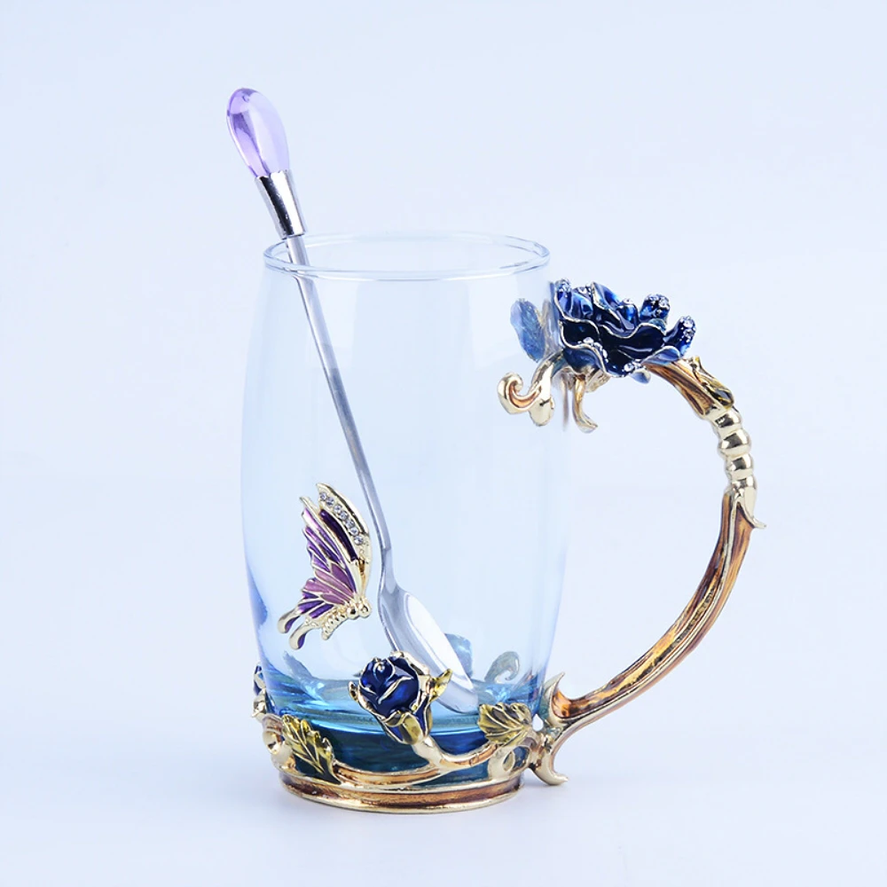 Fashion Gift Metal Enamel crystal coffee cup C1