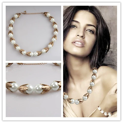 Fashion Jewellery Women Jewelry  Pearl Zinc Alloy Bead Necklace for  Birthday Anniversary Gifts