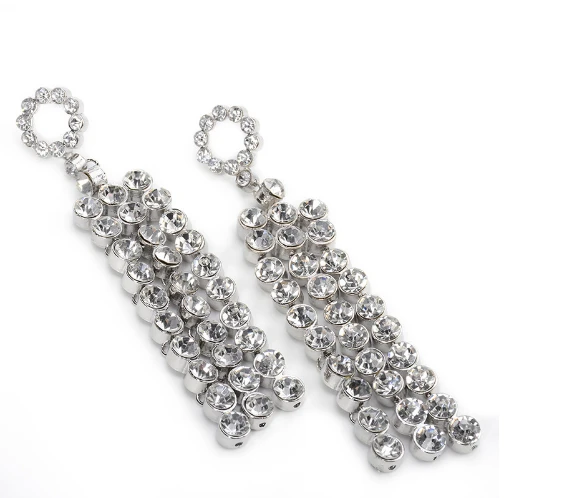 Fashion Jewelry Alloy Silver Plated Long Drop Earring Women Accessories 2018 wholesale Hot selling items