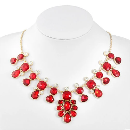 Fashion jewelry wholesale Blue Red Jewelry Multicolor Statement Necklace