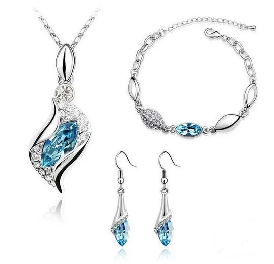 Fashion Lady Drop Crystal Rhinestone Jewelry Set Wholesale in China