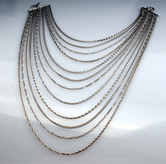 Fashion Necklace Women  Sliver Color Mutli Long Pendant Necklace For Women Statement Jewelry