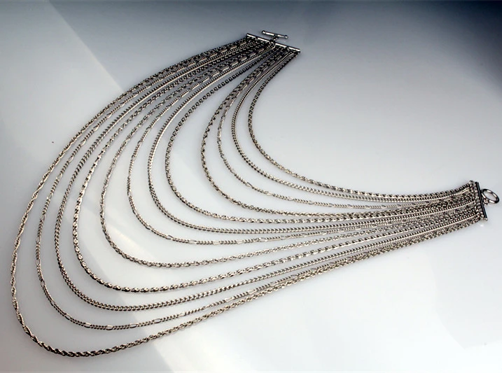 Fashion Necklace Women  Sliver Color Mutli Long Pendant Necklace For Women Statement Jewelry