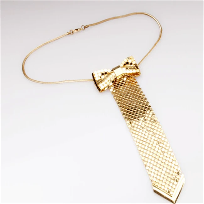 Fashion costume designs fashion jewelry men tie chains necklace with gold silver plated