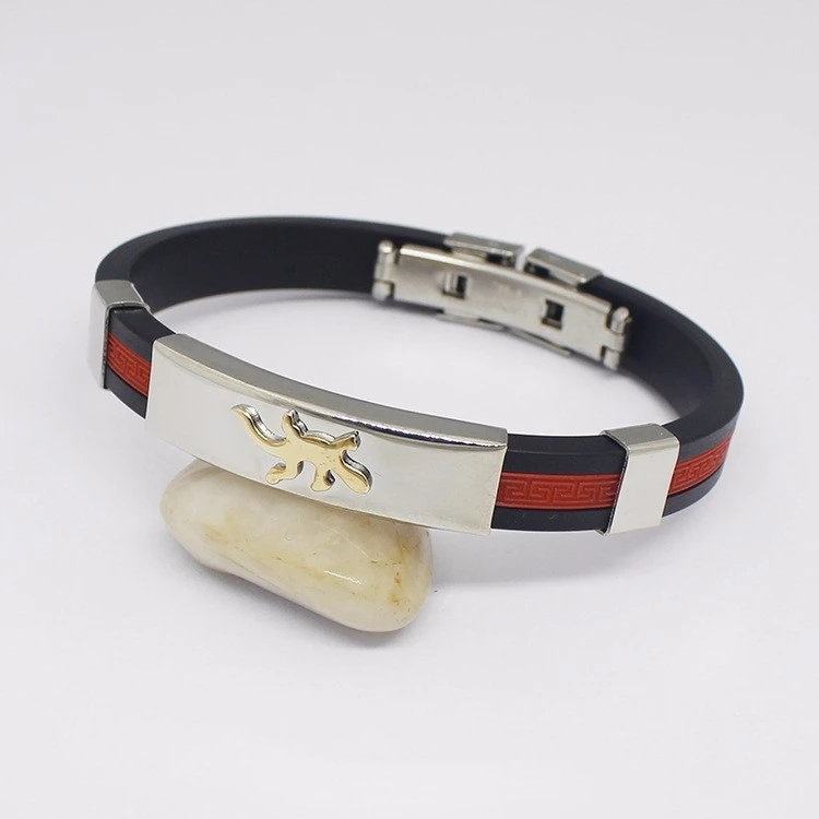 Fashion new style mens bracelet 316L Stainless Steel bracelets bangles with gecko, silicone bracelets Stainless Steel jewelry