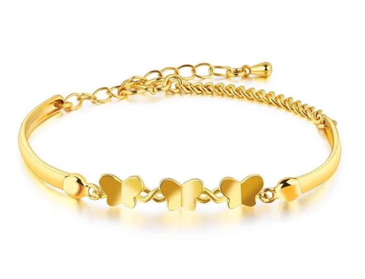 China Fashionable  Jewelry Copper 18k Gold Color Plain Bracelet Manufacturer China Hersteller