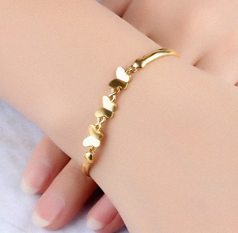 Fashionable  Jewelry Copper 18k Gold Color Plain Bracelet Manufacturer China