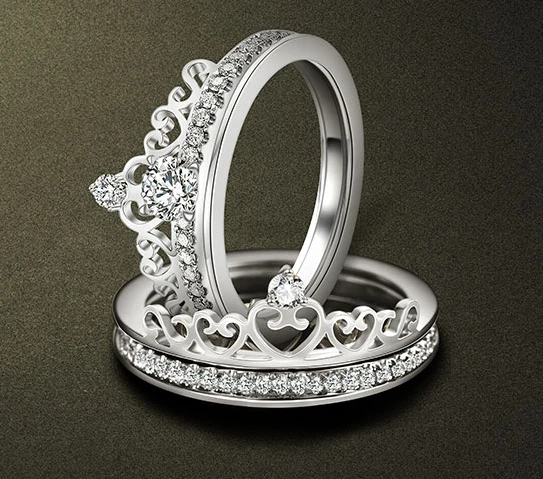 High Polish 18k gold crown ring supplier in China