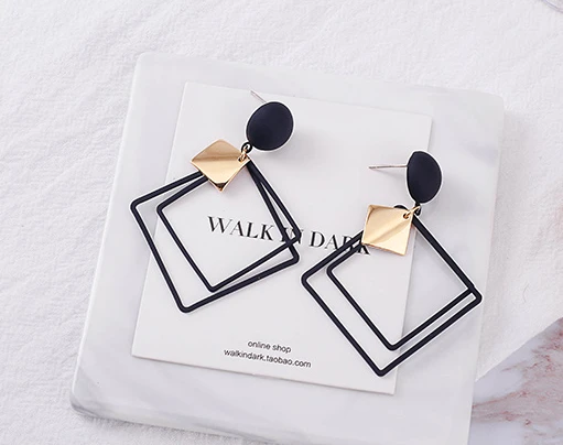 High Polish Stainless Steel Stud Earrings Geometric Shape