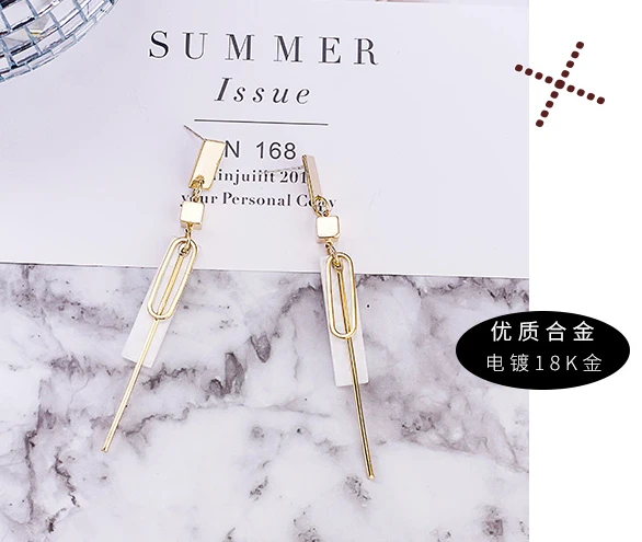 High Quality 18K Gold Plating Long Hanging Earrings for Woman