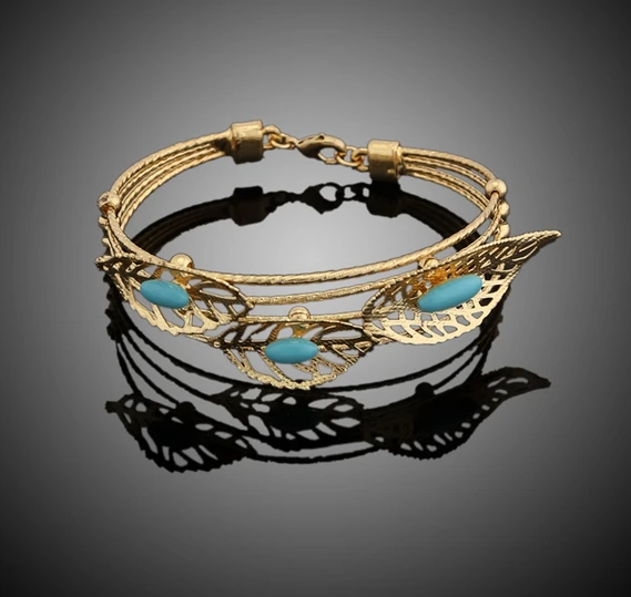 High Quality Fashion Dubai Gold Leaf Design Green Crystal Jewelry Set Supplier from China