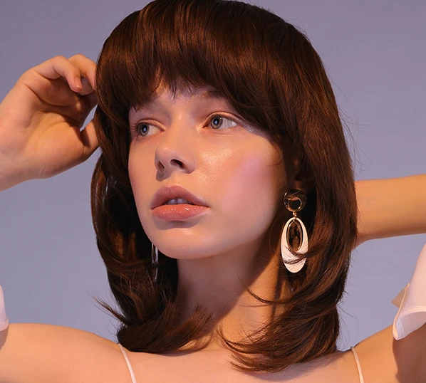 High Quality Gold Plating Zinc Alloy Elliptic Earrings for Woman