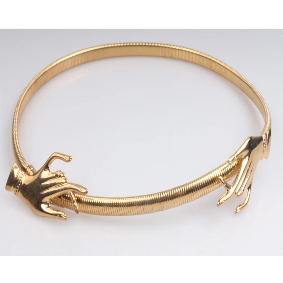 الساخنة بيع لطيفه تصميم سلسله المراه حزام نحيل الخصر المعدنية الحزام الذهب ارتفع سيده أزياء المعادن الاحزمه مرنه