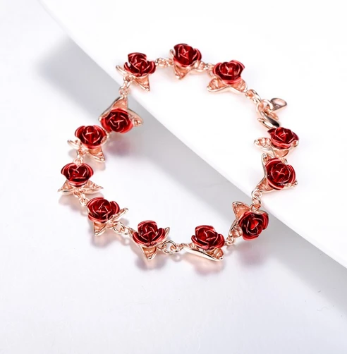 Jewelry Personalized Bracelet Copper Jewelry Dozen Rose Bracelet for Woman