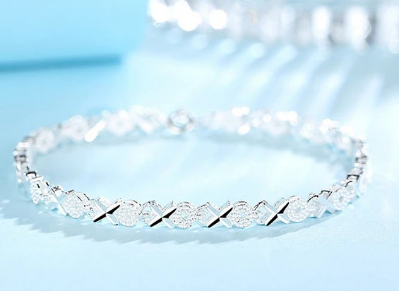 Jewelry cz sterling siver bracelet bangle for beautiful girl