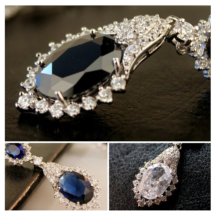 Jewelry factory wholesale 2017 fashion brass copper design zircon drop earrings