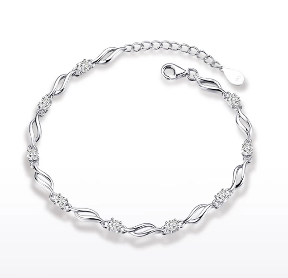 porcelana Korean Style Sterling Silver Diamonds Bracelet Bangle Manufacturer in China fabricante