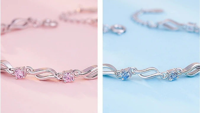 Korean Style Sterling Silver Diamonds Bracelet Bangle Manufacturer in China