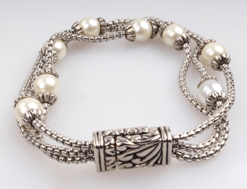 Lady Fashion Accessories Alloy Pearl Bangle Bracelet Wholesale Fashion Jewelry OEM Factory