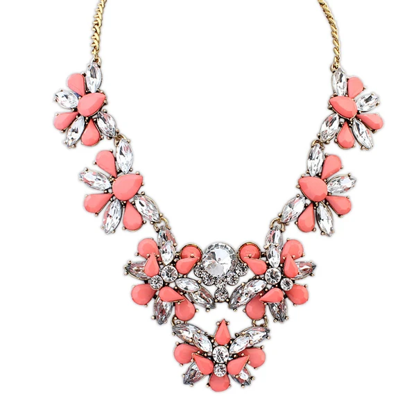 Large acrylic bead necklace clear fashion crystal necklace mint vogue accessories young lady necklaces