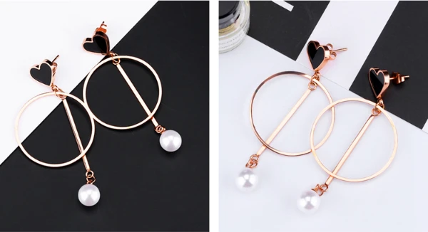 Latest Fashion Jewelry Designs Stainless Steel Pearl Hoop Earring Manufacturer in China