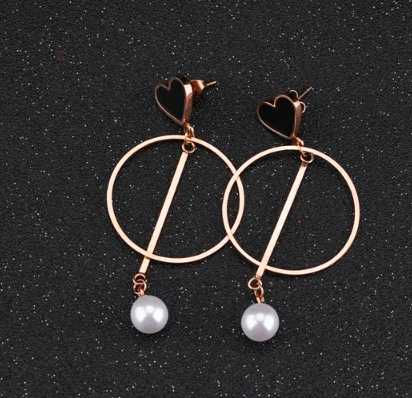 Latest Fashion Jewelry Designs Stainless Steel Pearl Hoop Earring Manufacturer in China