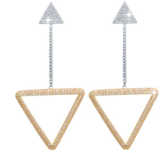 Latest fashion jewellery Bridal Party White Cubic Zirconia long hanging earrings wholesale