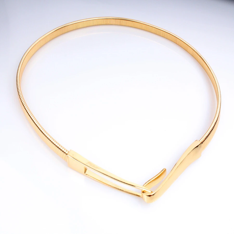 New Fashion metal elastic  goose throat chain belt for lady , Custom belt making supplier