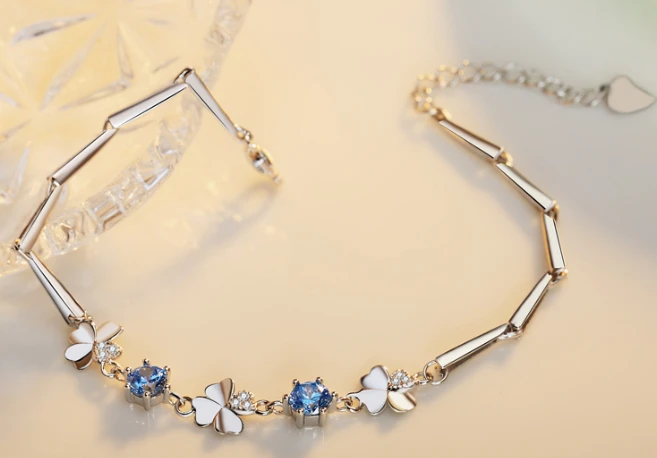 Low MOQ Woman 925 Silver Gemstone Bracelet Supplier from China