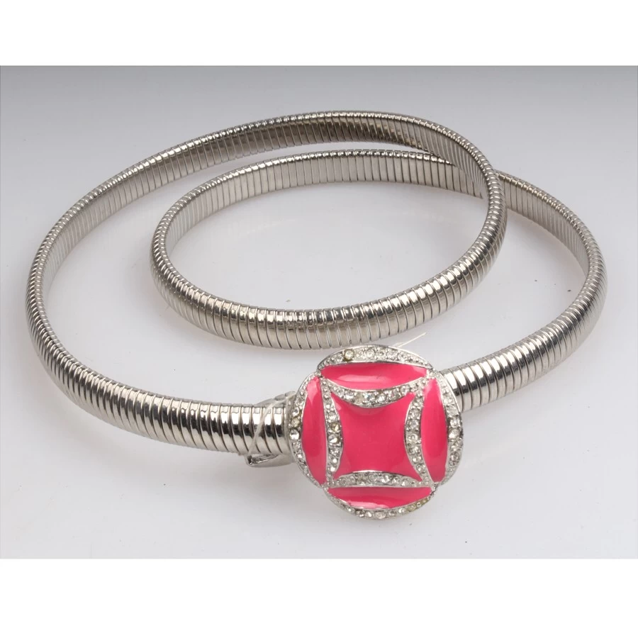 China Metal chain belt elastic goose throat chain metal fashion belts 18k gold plating stretch shell waist belt,belt wholesales in china manufacturer