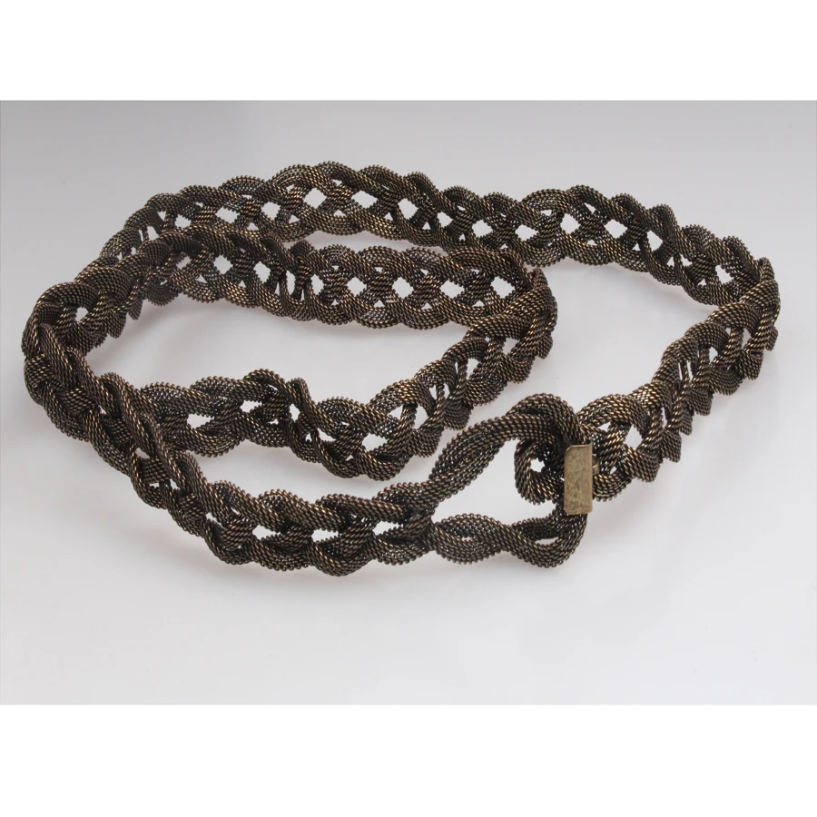 Металлические песчаные ремни 3 плетеные 18к золото/чёрная обшивка металлический ремень для Ближнего Востока ювелирные изделия