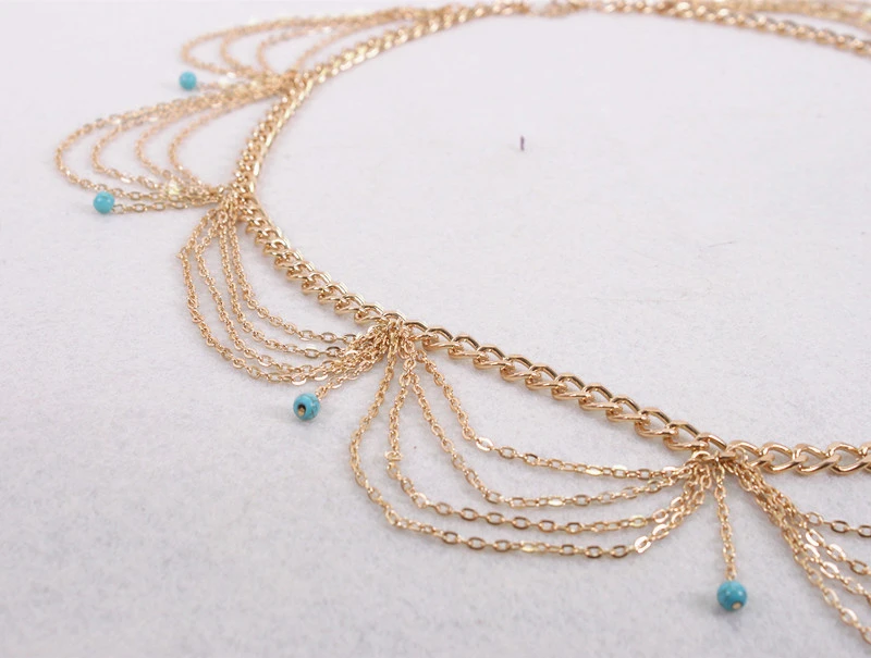 Multilayer Drop Sapphire Waist Chain Body Chain Fashionable Body Jewelry Wholesale