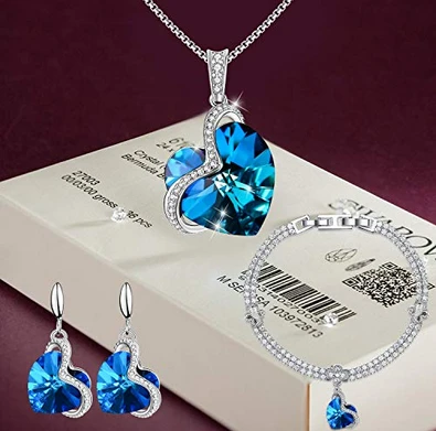 Necklace Earrings Tennis Bracelet 18K White Gold Plated Wedding Jewelry Set Supplier China