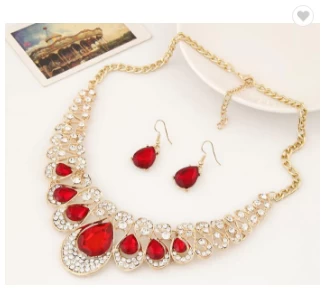 China Necklaces Designs 2018 Rhinestone Flower Shape Choker Statement Necklace with Multi Color for Girls Hersteller