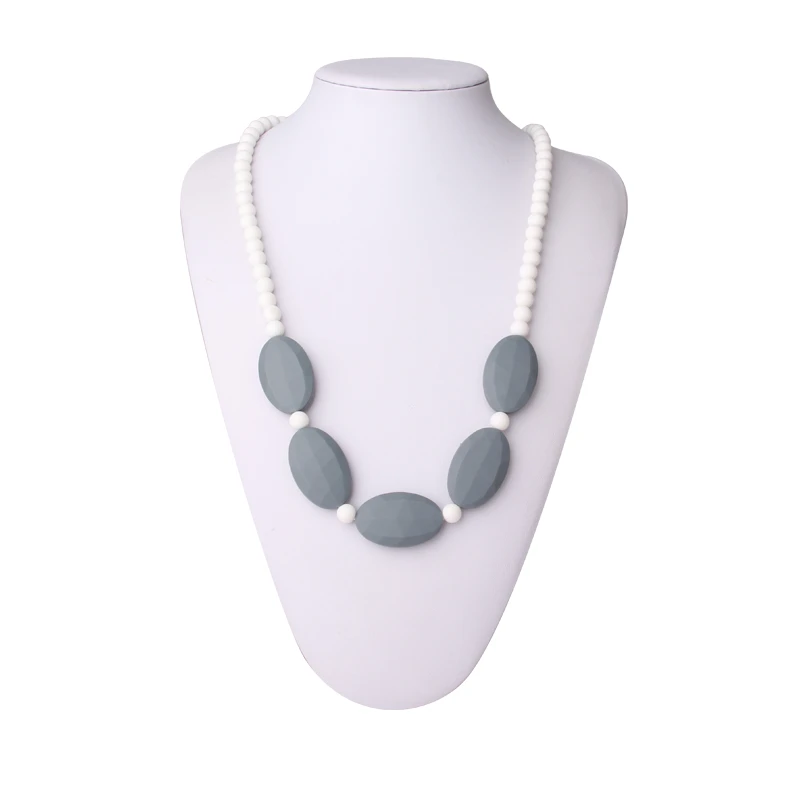 Necklaces With Beads FDA Silicone Custom Promotion Women Charm Pendant Necklace as Gift