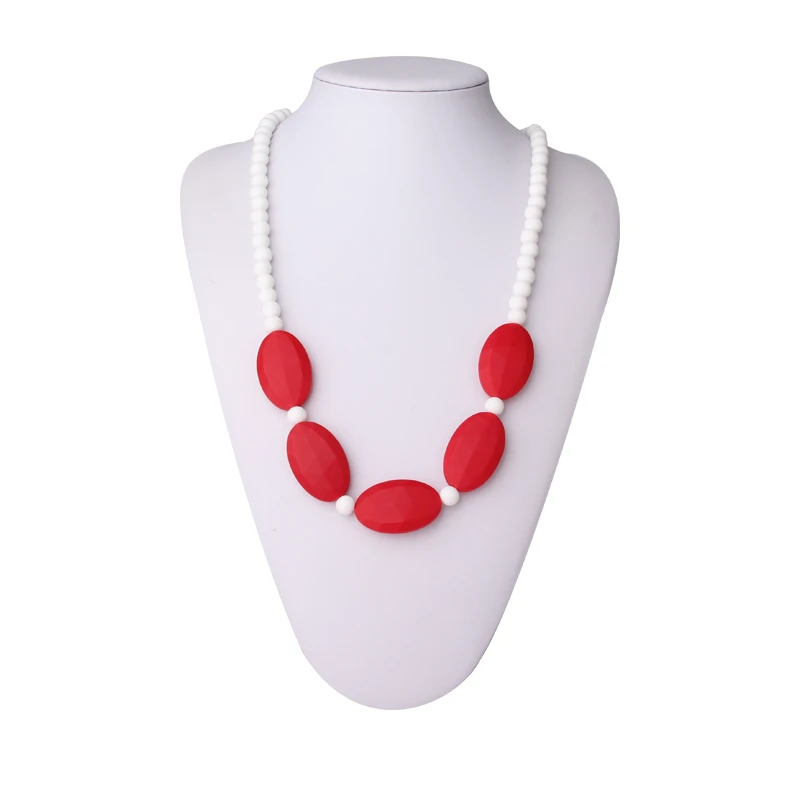 Necklaces With Beads FDA Silicone Custom Promotion Women Charm Pendant Necklace as Gift