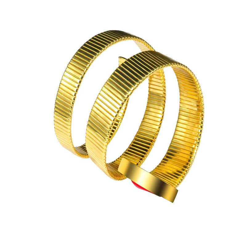 New Spiral Bracelet Fashion Gold Plated bangle Woman Fashion Accessories Beautiful with charm heart New Model Bangles