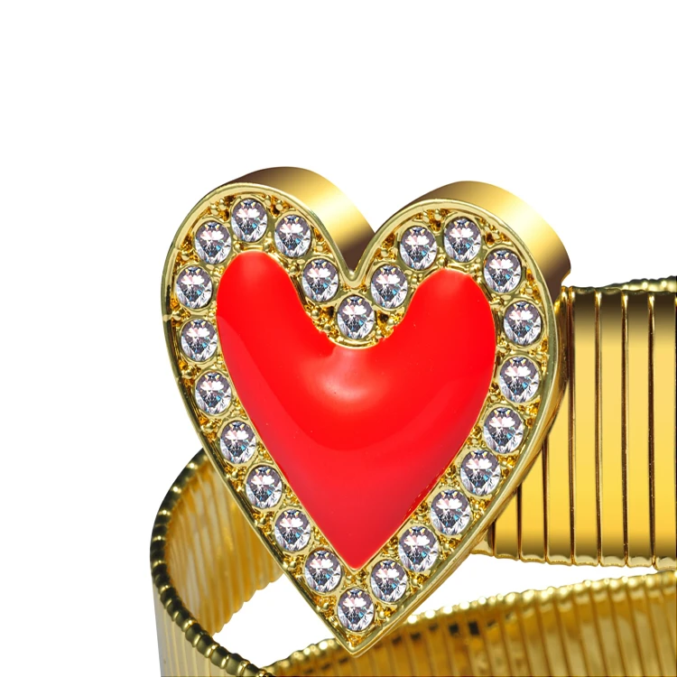 New Spiral Bracelet Fashion Gold Plated bangle Woman Fashion Accessories Beautiful with charm heart New Model Bangles