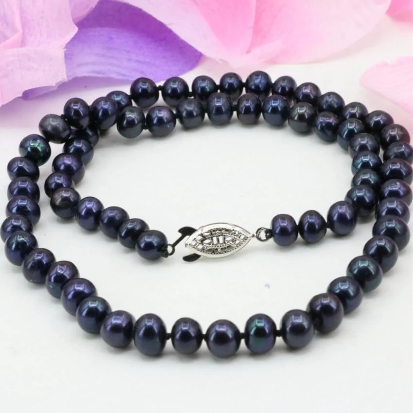 Newest Black Freshwater Pearl Necklace For Women N1072