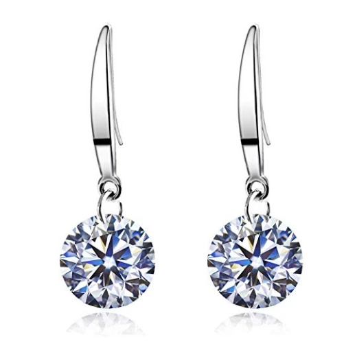hot Selling Cystal Pretty Hook Design with Sliver plated Base Earrings Fancy Earrings for Party Girls