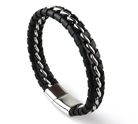 China OEM Manufacturer fashion handmade genuine leather or pu leather bracelet for men Hersteller