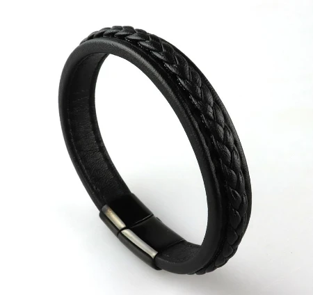 OEM Manufacturer fashion handmade genuine leather or pu leather bracelet for men