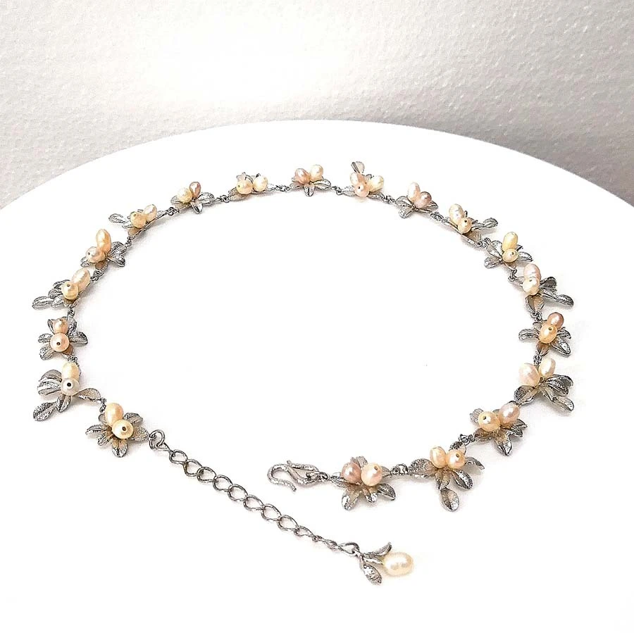 完美叶珍珠项链样式珍贵魅力项链制造商在中国