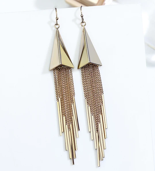 Professional High Polish 18K Gold Plating Long Tassels Earrings Manufacturer in China