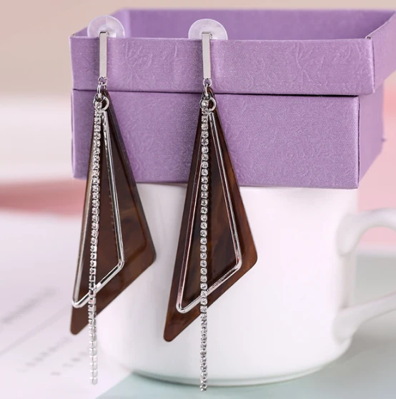Professional Manufacturer Personal Korean Style Rhomboid Earrings for Woman