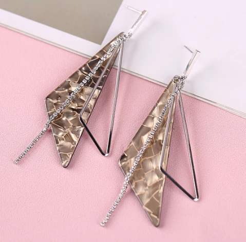 Professional Manufacturer Personal Korean Style Rhomboid Earrings for Woman