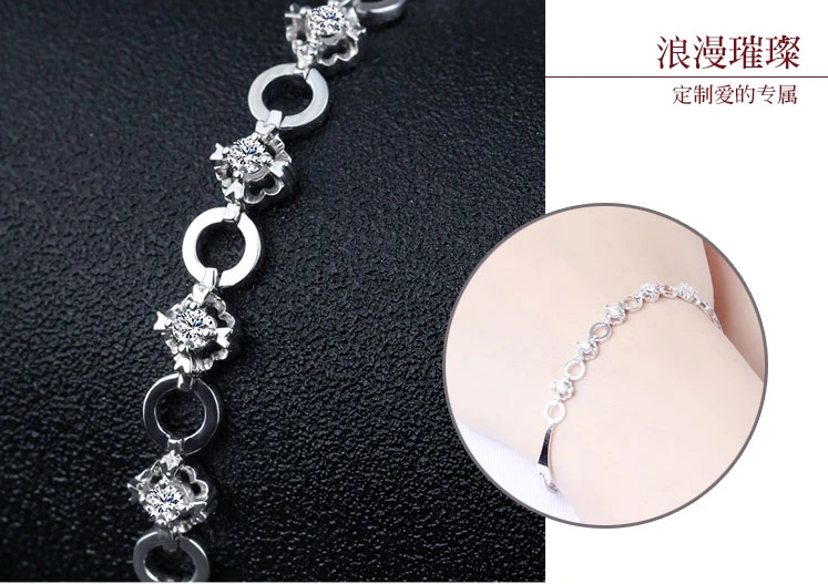 Professional Supplier 18K White Gold Diamonds 4C Bracelet Bangle for Woman