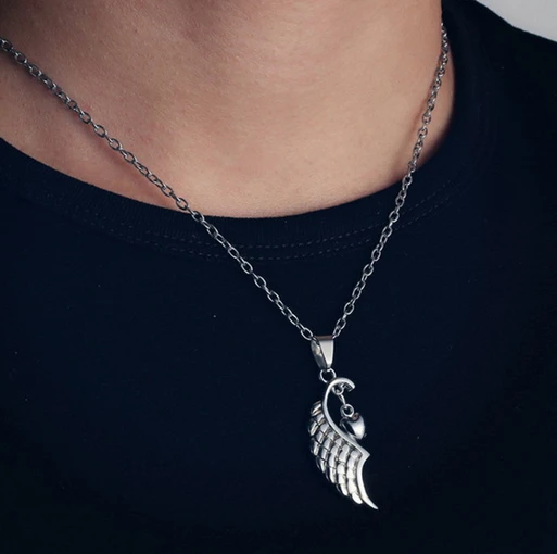 Simple Gold Silver Angel Wings Jewelry Imitation Stainless Steel Alloy Lover Gifts Couple Choker Necklace Manufacturer